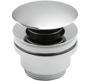 Válvula universal click Luxe con y sin rebosadero 1 1/4" Cromado